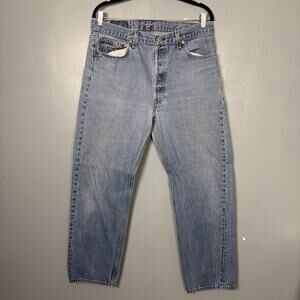 Vintage 80’s LEVIS Men’s 501 Button Fly Blue Denim Jeans 34x32 Pants Work Style